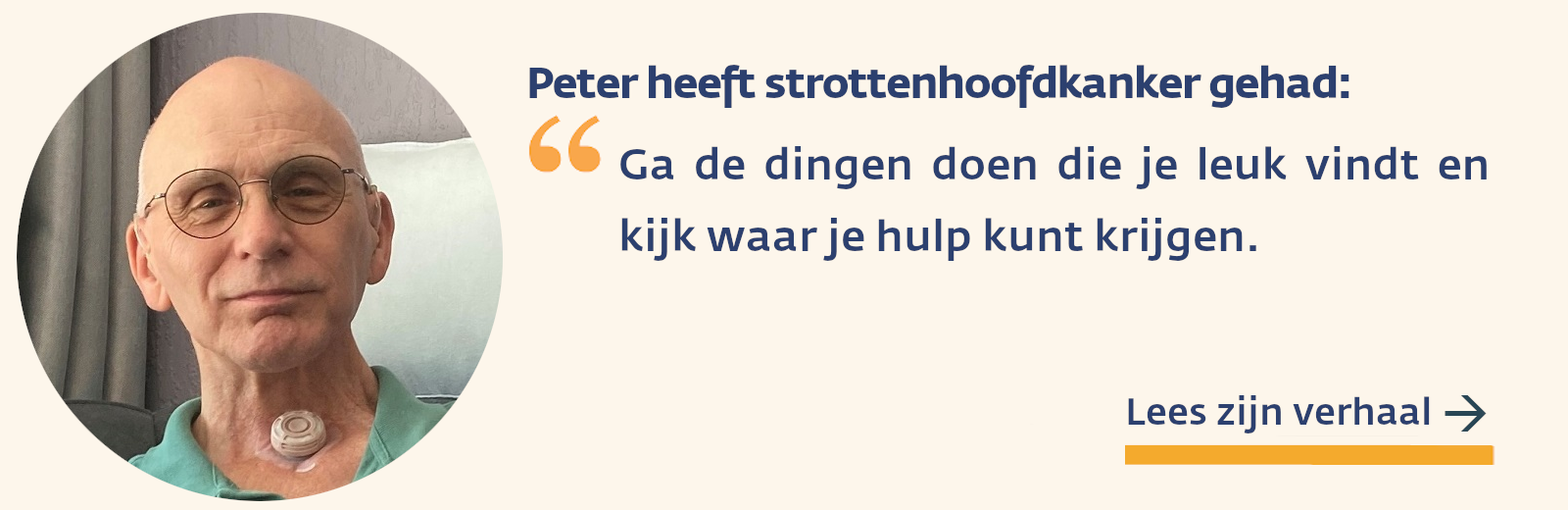 Peter heeft strottenhoofdkanker gehad