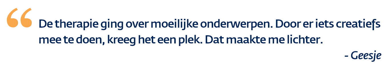 Quote van Geestje over beeldende therapie